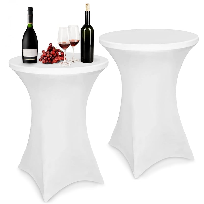 Zhufas 2 ks elastický poťah na barový stôl spandex 80 x 110 cm biely na bistro a spoločenské stoly