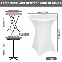 Zhufas 2 ks elastický poťah na barový stôl spandex 80 x 110 cm biely na bistro a spoločenské stoly 5