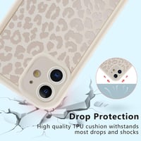 Husă ZhuoFan pentru iPhone 12 6,1" - Model cu imprimeu de leopard, alb mat, ultra subțire, din silicon TPU, rezistentă la șocuri, anti-zgârieturi, carcasă de protecție tip bumper, 07 3