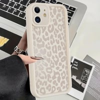 Husă ZhuoFan pentru iPhone 12 6,1" - Model cu imprimeu de leopard, alb mat, ultra subțire, din silicon TPU, rezistentă la șocuri, anti-zgârieturi, carcasă de protecție tip bumper, 07 4
