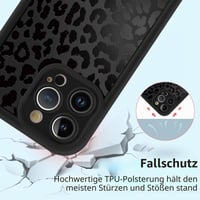 ZhuoFan puzdro pre iPhone 14 Pro Max 6,7" – čierne matné s leopardím vzorom, ultratenký silikónový TPU ochranný kryt odolný voči nárazom a poškriabaniu, 05 3