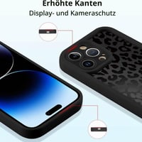 ZhuoFan puzdro pre iPhone 14 Pro Max 6,7" – čierne matné s leopardím vzorom, ultratenký silikónový TPU ochranný kryt odolný voči nárazom a poškriabaniu, 05 4