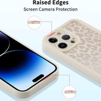 ZhuoFan kryt na iPhone 15 Pro Max s leopardím vzorom, matný biely silikónový TPU 4