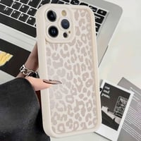 ZhuoFan kryt na iPhone 15 Pro Max s leopardím vzorom, matný biely silikónový TPU 2