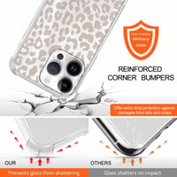 ZhuoFan kryt na iPhone 15 Pro Max s remienkom na krk – priehľadný s leopardím vzorom 3