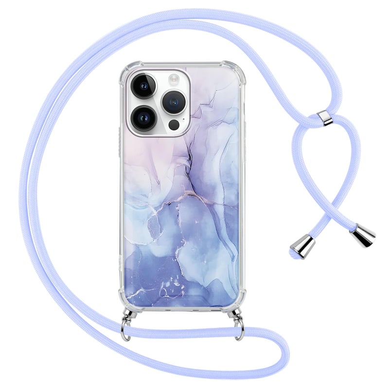 Husă ZhuoFan cu model de marmură și șnur pentru iPhone SE 2022/2020/8/7 - albastru