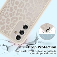 ZhuoFan puzdro pre Samsung Galaxy A55 5G 6,5" - biele matné tenké silikónové TPU puzdro s leopardím vzorom, odolné voči nárazom a poškriabaniu, 07 2