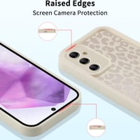 ZhuoFan puzdro pre Samsung Galaxy A55 5G 6,5" - biele matné tenké silikónové TPU puzdro s leopardím vzorom, odolné voči nárazom a poškriabaniu, 07 4