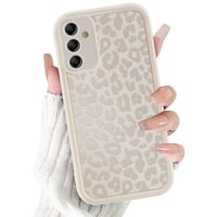 ZhuoFan puzdro pre Samsung Galaxy A55 5G 6,5" - biele matné tenké silikónové TPU puzdro s leopardím vzorom, odolné voči nárazom a poškriabaniu, 07 1