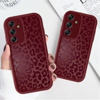 ZhuoFan Samsung Galaxy A55 5G szilikon tok - piros leopárdmintás 7