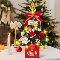 Zhwidnerso 50 cm Mini Karácsonyfa LED Világítással - Élethű Asztali Műfenyő Dekorációval, Kompakt Méretű Világító Fenyőfa Karácsonyi Díszíté 6