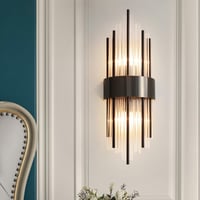 zhxinashu Fekete Üveg Fali Lámpa – Ipari Stílusú E14 Vintage Art Deco Beltéri Fali Világítás Hálószobába, Nappaliba, Konyhába 1