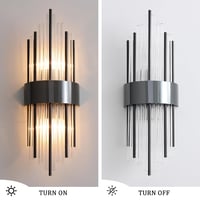 zhxinashu Fekete Üveg Fali Lámpa – Ipari Stílusú E14 Vintage Art Deco Beltéri Fali Világítás Hálószobába, Nappaliba, Konyhába 4