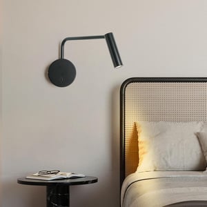Nástenná LED lampa na čítanie zhxinashu s otočným ramenom o 350°, 3W, teplá biela – čierna