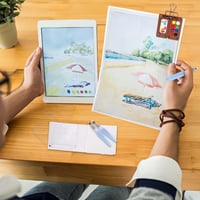 Zidoley Mini Akvarell Készlet 8 Cellás Utazó Festőpaletta Hordozható 7