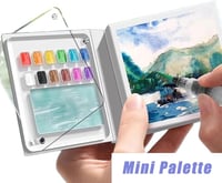 Zidoley Mini Akvarell Készlet 8 Cellás Utazó Festőpaletta Hordozható 6