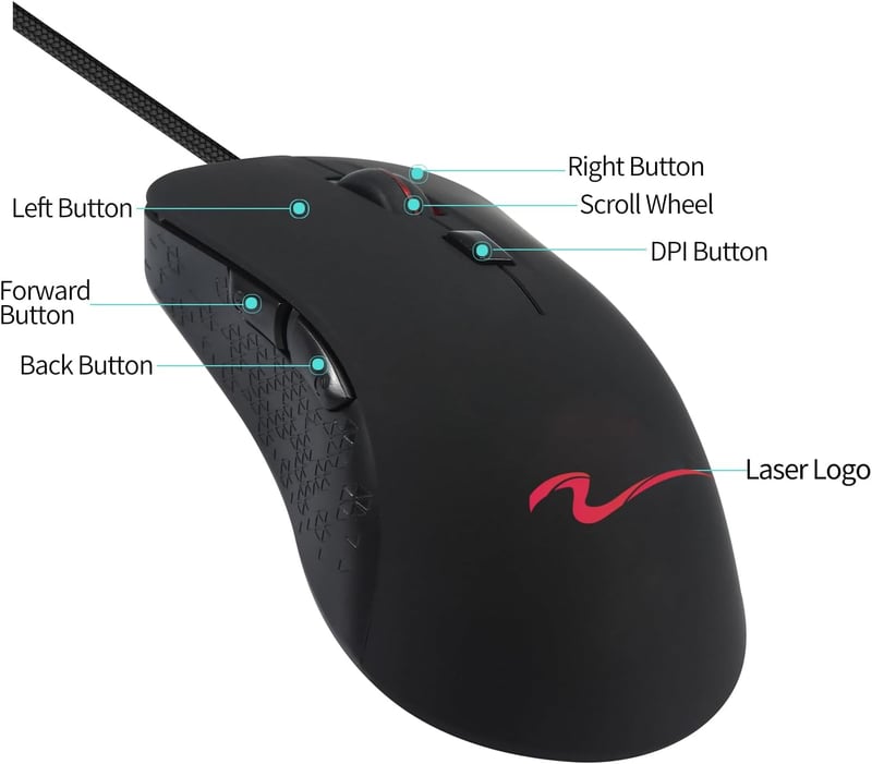Zienstar Fűthető Egér USB Gaming Mouse Melegítő Fekete 38-48°C