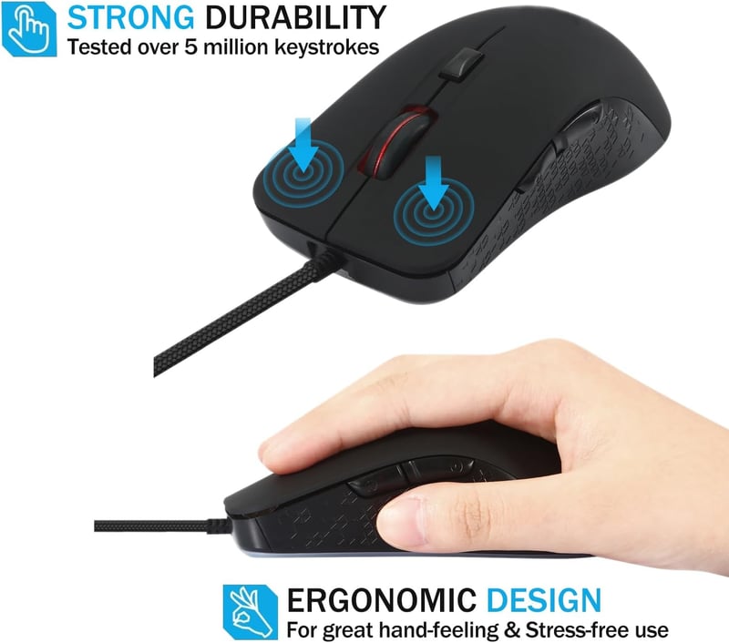 Zienstar Fűthető Egér USB Gaming Mouse Melegítő Fekete 38-48°C