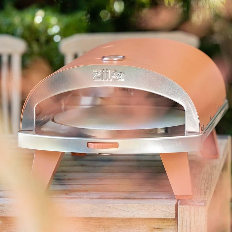 ZiiPa Gázüzemű Pizzasütő Terrakotta 31,5cm Cordierit Kővel Gyors Fűtés
