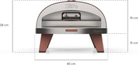ZiiPa Gázüzemű Pizzasütő Terrakotta 31,5cm Cordierit Kővel Gyors Fűtés 9