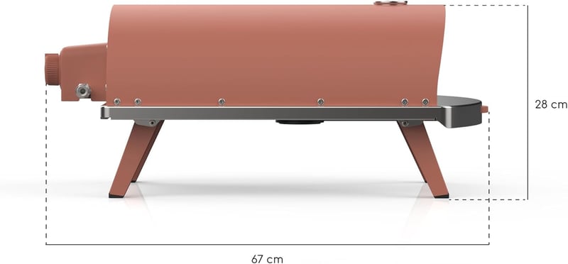 ZiiPa Gázüzemű Pizzasütő Terrakotta 31,5cm Cordierit Kővel Gyors Fűtés