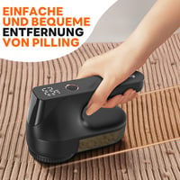 Ziitty električni odstranjivač mucica, 3 razine snage, glava sa 6 oštrica, Type-C kabel za punjenje i četkica za čišćenje, crni 2