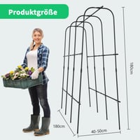 ZIKEBTUY Kovová mriežka na popínavé rastliny 120x120 cm, záhradná opora s klipsami a viazacím pásom pre popínavé rastliny, vinič, zeleninu, ovocie a kvety 4