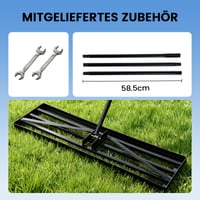 ZIKEBTUY Hrable na vyrovnávanie trávnika 75x25 cm, so 193 cm dlhou násadou – Záhradný nástroj na vyrovnávanie trávnika, golfových ihrísk a fariem 6