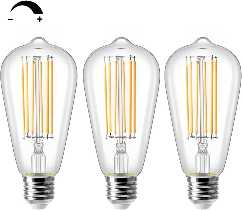 ZIKEY 10W LED Edison izzó E27 3db, 2700K meleg fehér, 1000 lumen, szabályozható