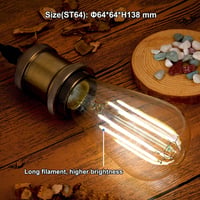 ZIKEY ST64 10W LED Edison izzó E27 - hideg fehér 6500K - 3 db 4