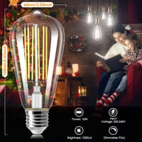 ZIKEY ST64 10W LED Edison izzó E27 - hideg fehér 6500K - 3 db 3