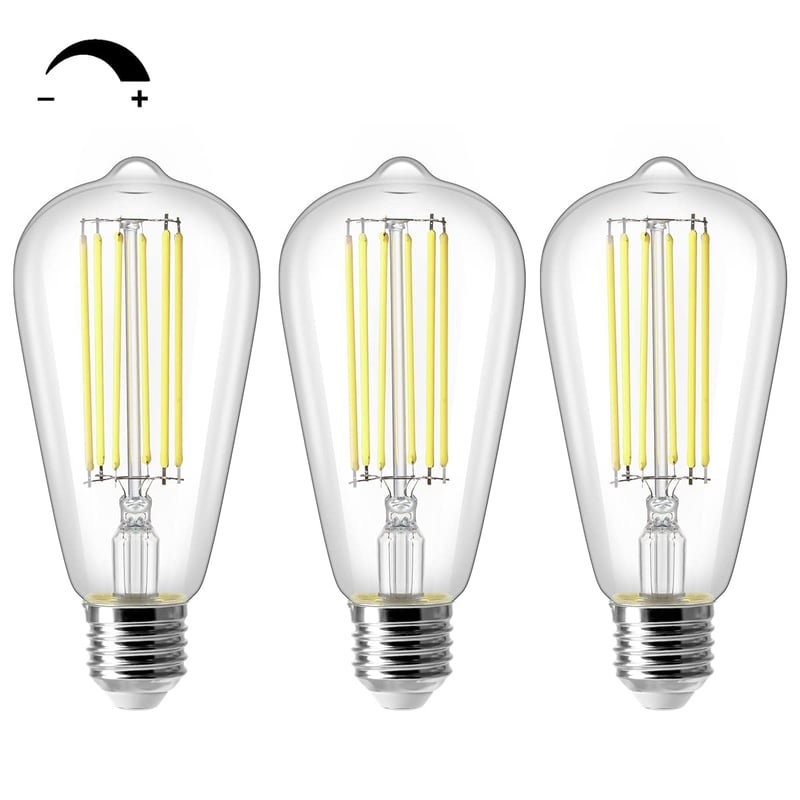 ZIKEY ST64 10W LED Edison žarulja E27 - hladno bijela 6500K - 3 kom.