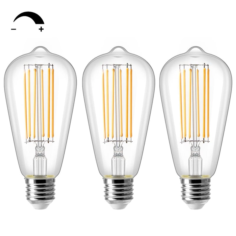 ZIKEY ST64 10W LED Edison žarulja E27 prigušiva 2700K toplo bijela - 3 kom.