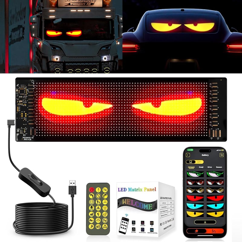 ZIMAOER LED Szem Autóhoz Teherautóhoz Programozható Dinamikus Kijelző