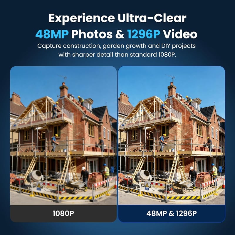 ZIMOCE 1296P Időzített Kamera 48MP Fotó 180 Nap Felvétel 64GB