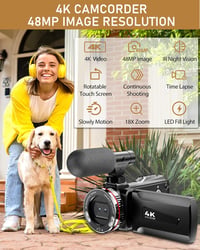 ZIMOCE 4K videokamera 48MP 21x zoom 270° kijelzővel vlogging kamerához 2