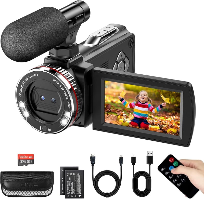 ZIMOCE 4K videokamera 48MP 21x zoom 270° kijelzővel vlogging kamerához