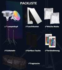 Zingbabu 2 darabos 150W RGB LED Softbox szett 3200-6000K CRI95+ 7