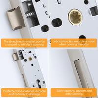 Zinueen Box lock, hengerzár betétes ajtózárbetét, falazható zár, 25 mm hátraszúrás, inox nemesacél, DIN bal vagy jobb, kerti kapu és bejárat 4