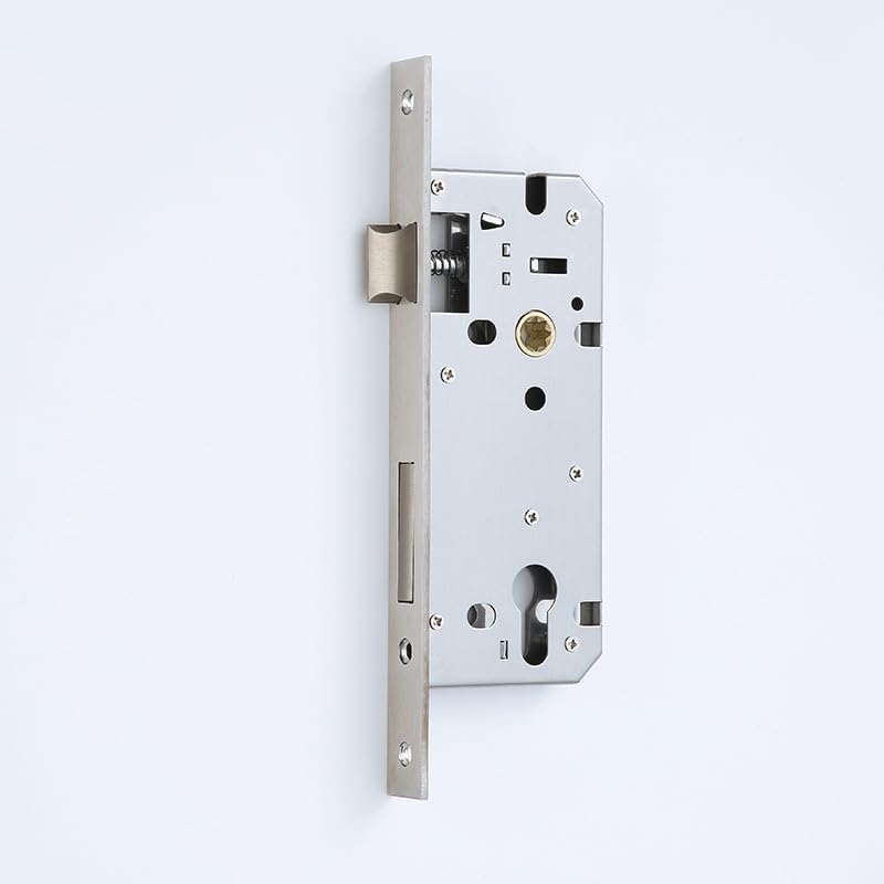 Zinueen Box lock, hengerzár betétes ajtózárbetét, falazható zár, 25 mm hátraszúrás, inox nemesacél, DIN bal vagy jobb, kerti kapu és bejárat