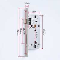 Zinueen Box lock, hengerzár betétes ajtózárbetét, falazható zár, 25 mm hátraszúrás, inox nemesacél, DIN bal vagy jobb, kerti kapu és bejárat 6