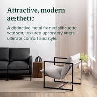 Zinus Aidan modern fotel beige - fém váz, hab párnázás, könnyű összeszerelés - 78 L × 78 W × 69 H, Light Beige 3