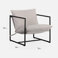 Zinus Aidan modern fotel beige - fém váz, hab párnázás, könnyű összeszerelés - 78 L × 78 W × 69 H, Light Beige 2