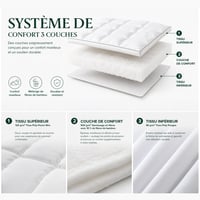 Topper protecție saltea Zinus din vâscoză de bambus, 140x190 cm, grosime 5 cm, răcoritor, alb 5