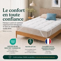 Topper protecție saltea Zinus din vâscoză de bambus, 140x190 cm, grosime 5 cm, răcoritor, alb 9
