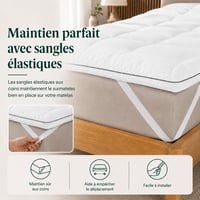 Topper protecție saltea Zinus din vâscoză de bambus, 140x190 cm, grosime 5 cm, răcoritor, alb 6