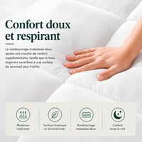 Topper protecție saltea Zinus din vâscoză de bambus, 140x190 cm, grosime 5 cm, răcoritor, alb 4