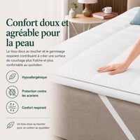 Topper protecție saltea Zinus din vâscoză de bambus, 140x190 cm, grosime 5 cm, răcoritor, alb 7