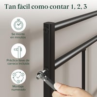 Zinus Elias fém ágykeret fejvéggel - 135x190 cm - 30 cm magasság - Fém ágylécek - Tárolóhely - Könnyű összeszerelés - Fekete 9