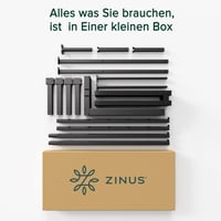 Zinus Elias metalni krevet 100x200 cm - Metalni okvir kreveta s podnicama, visina platforme 36 cm, s prostorom za odlaganje, crni 7